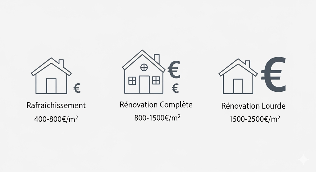 d&eacute;couvrez le co&ucirc;t moyen d&rsquo;une r&eacute;novation au m&sup2; en 2024, les facteurs qui influencent le prix et des conseils pour estimer votre budget selon le type de travaux &agrave; r&eacute;aliser.