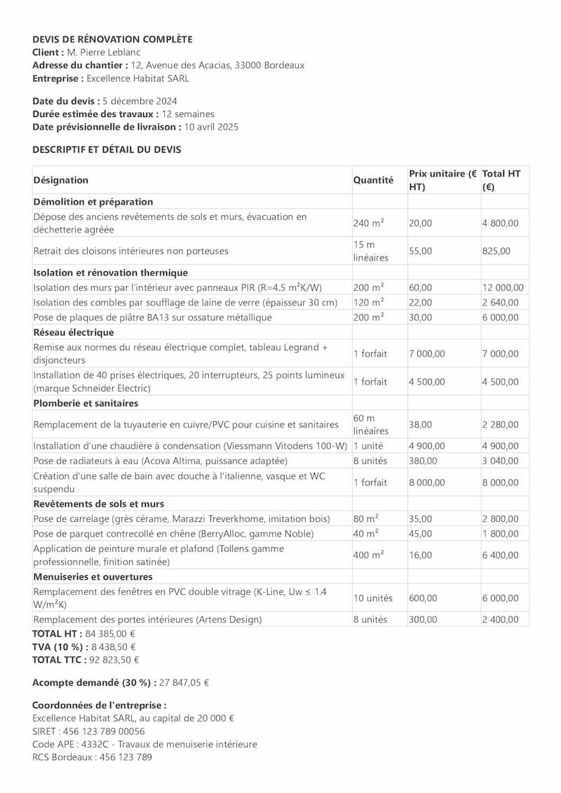 obtenez rapidement un devis personnalisé pour la rénovation de votre appartement ou maison du 18ème siècle. solutions sur mesure, restauration authentique et conseils d’experts pour préserver le charme de l’ancien.
